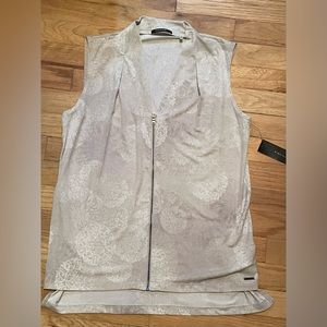 NEW Tahari women’s sleeveless blouse zip front size M- NWT